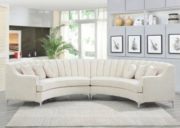 Semicircle Modular Curved Velvet Sectional Sofa, 141.34"Oversized Arc Sofa, Modern Cloud-Like Deep Seat Couch Apartment