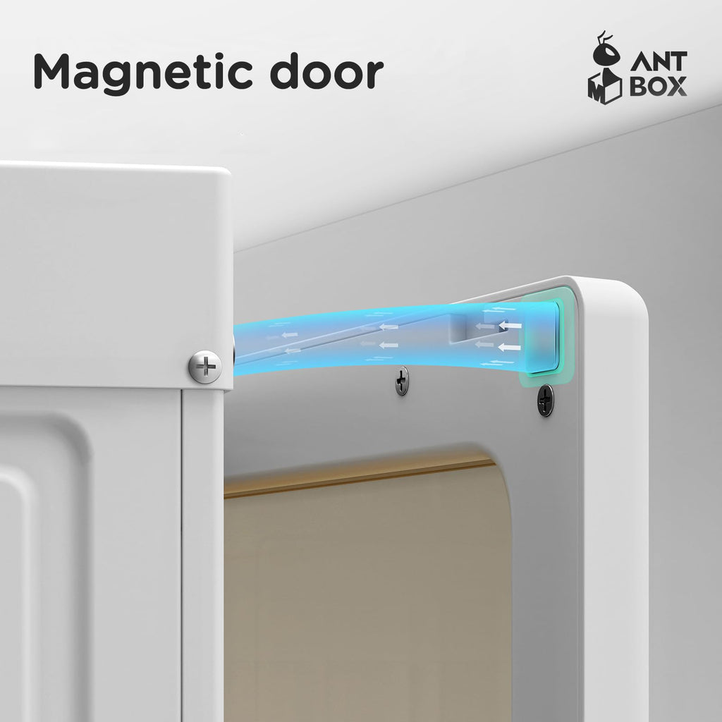 Portable Wardrobe Closet Storage Organizer for Clothes, Suitable, Plastic Wardrobe with Magnetic Transparent Door and