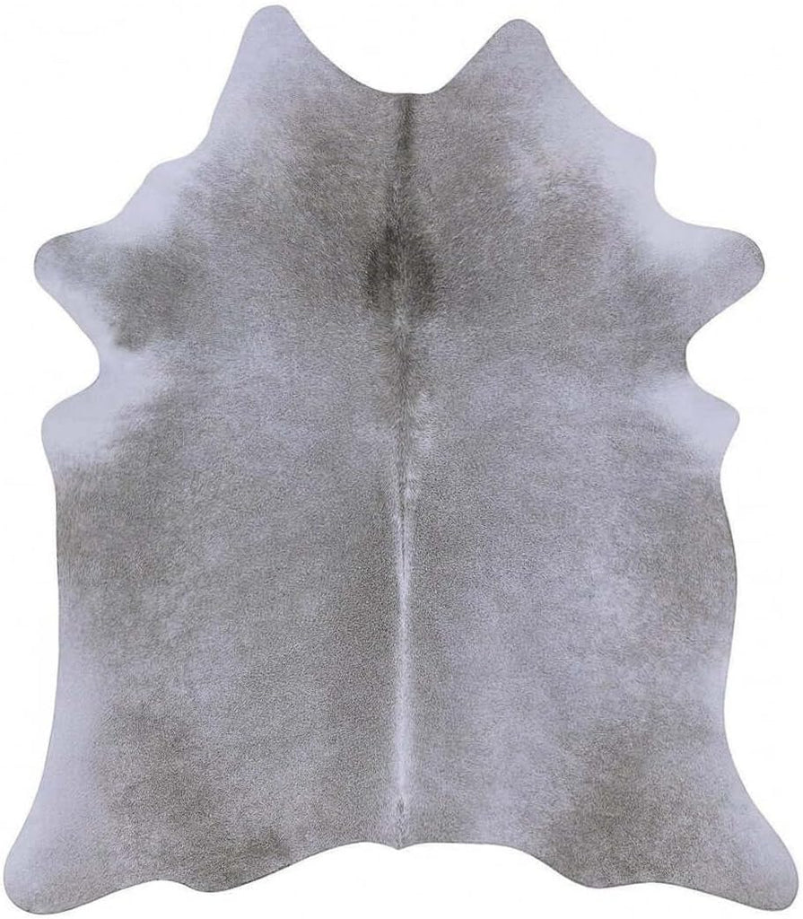 100% Genuine Brazilian Cowhide Rug - Grey - Luxury Cowskin Leather Area Rug Décor 7 x 6 feet