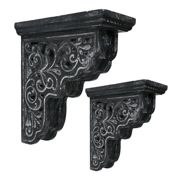 Set of 2 Corbels for Shelves Decorative Shelf Brackets Wood Corbels Farmhouse Shelf Corbels Distressed Decorative