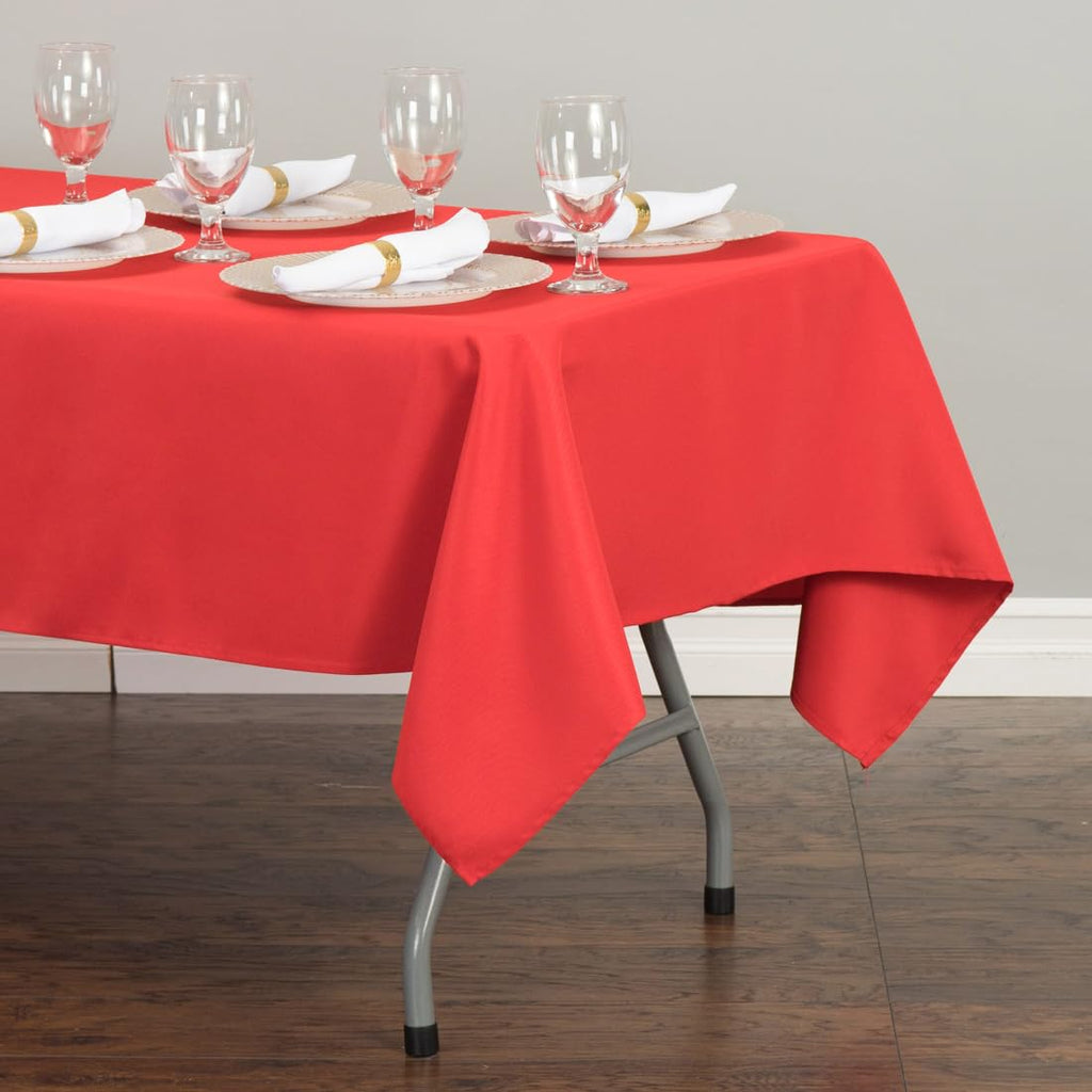 60 x 126-Inch Rectangular Polyester Tablecloth Red