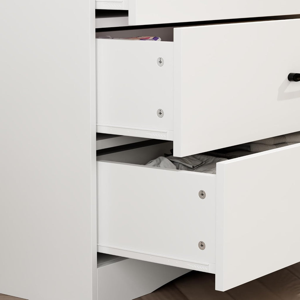 3 Drawer Nursery Dresser, Baby Dresser with Changing Topper, Small Dresser for Infant Diaper Storage, Changing