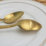 Cube Gold 20-Piece Flatware Set, Forged Cutlery Set, Matte Gold Silverware Service for 4
