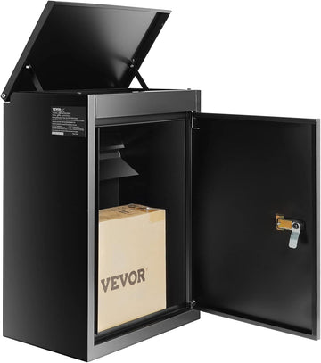 Parcel Drop Boxes 15.4" x 10.6" x 20.5", Galvanized Steel Wall Mount Mailbox with Coded Lock, Anti-Theft Baffle