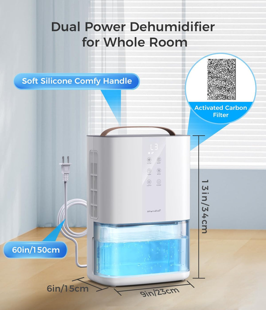 Large Dehumidifiers for Home, 96oz Dehumidifier for Bathroom with Auto Shut-off Auto Defrost