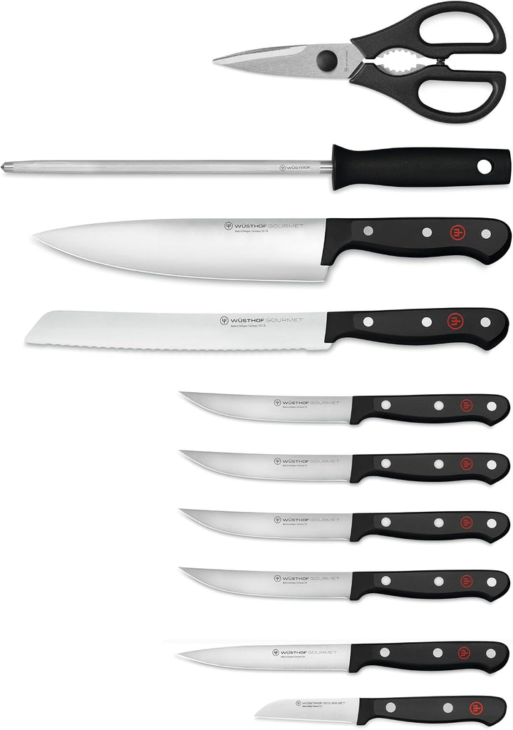 Gourmet 11-Piece Knife Block Set, Beech Wood