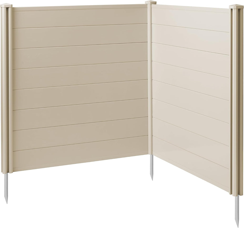 48" x 48" Privacy Screen - Outdoor Vinyl Fence Panel Enclosure for AC/Trash Bins/Pool Equipment - Tan