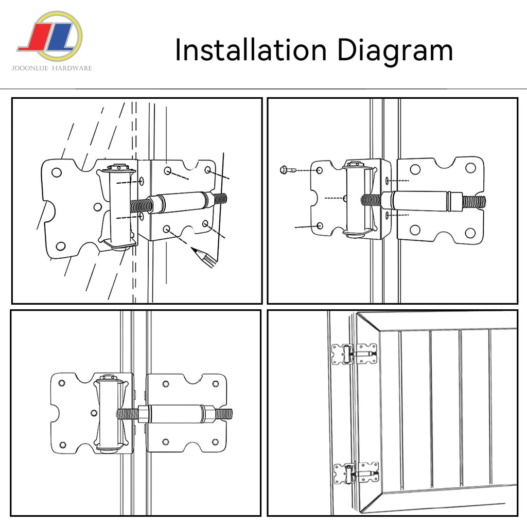 Self Closing Gate Hinges, Adjustable Fence Hinges, 2 Pack