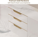 Bathroom Vanity with Sink, Modern Bathroom Vanity with Faux Marble Top