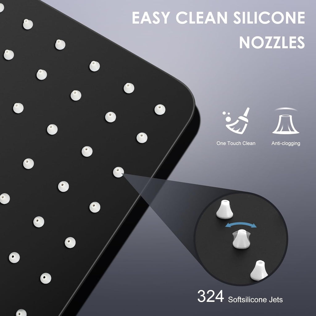 16 inch Matte Black Large Rain Shower Head