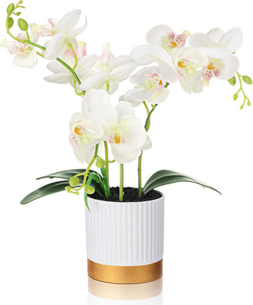 Orchid Artificial Flowers in Pot 15 Inches Artificial Orchid Flowers Phalaenopsis Potting Wedding Bathroom