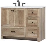 Elegant Decor Soma 42" Aluminum MDF Single Bathroom Vanity in Natural Oak