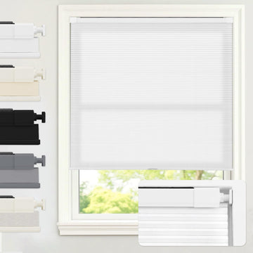 No Drill Cordless Light Filtering Cellular Shade 18" W x 48" H White