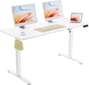 55"x24" Standing Desk, Height Adjustable Sit-Stand Office,White