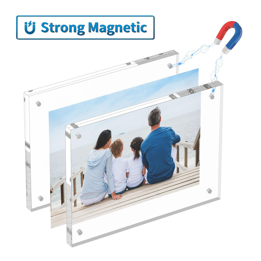 8x10 Acrylic Picture Frames 3 Pack, Clear Picture Frames, 20% Thicker