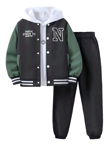Little Boys Fall Outifts Button Down Shirt and Jogger Pants Sweatsuits Sets 7