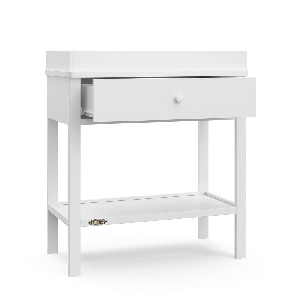 Storage Baby Changing Table, White | GREENGUARD Gold Certified, Changing Table with Drawer, Changing Table Topper