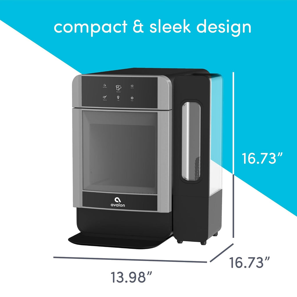 Nugget Ice Maker Chewable Ice 38 lbs Per Day, One Click Operation, Large Ice Storage, 1 Gallon Water Tank