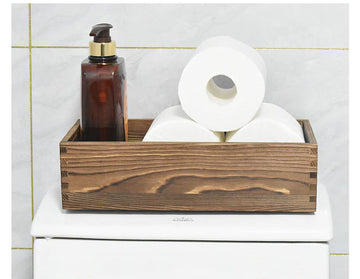 Farmhouse Rustic Bathroom Decor Box Funny Toilet Paper Tank Storage Basket, Toilet Paper Holder Wooden Decorative Box