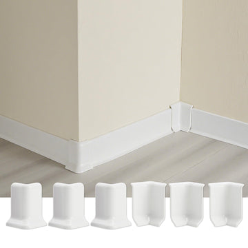 Baseboard Corner Protector, Self Adhesive 2.1inch(Width)3 Inside + 3 Outside Corners-Connector Between The Wall Base
