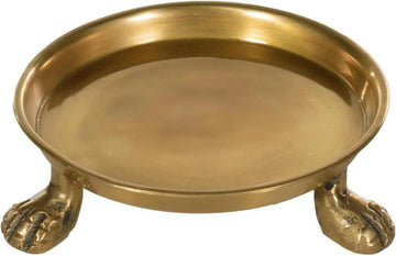 Round Clawfoot Dish - by Home Collection - Gold - Decor, Candles, Jewelry, Perfume, Cosmetics, and Coffee Table