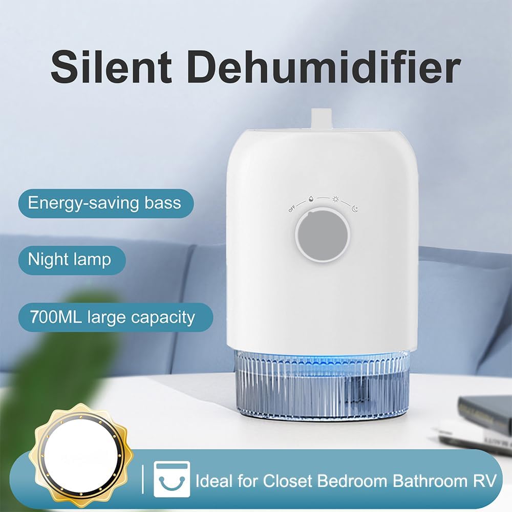 Dehumidifier for Home (300 Sq.Ft), Small Dehumidifiers with Auto Shut Off, Ideal for Closet Bedroom Bathroom RV T1