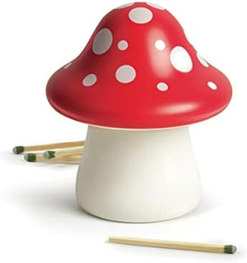 Genuine Fred Merry Mushroom, Decorative Ceramic Match Striker and Storage