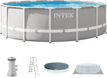 Prism Frame 15ft x 48in Round Above Ground Swimming Pool Set w/Pump | 26725EH - 1000 GPH Cartridge Filter Pump