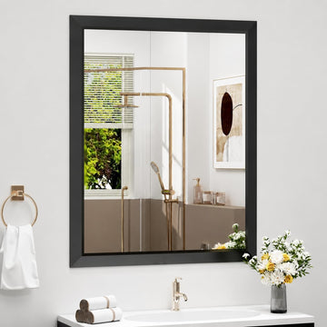24x36 Matte Black Bathroom Vanity Mirror for Over Sink