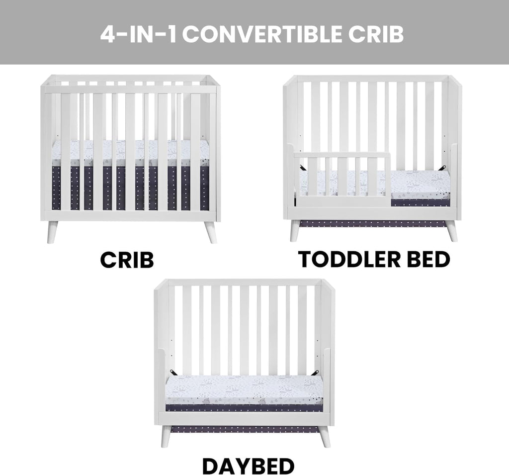 3 in 1 Mini Crib, White