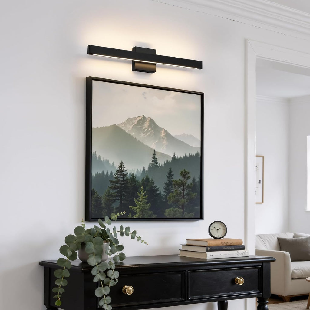 Modern Bathroom Vanity Light 24 Inch Black Bathroom Lighting Fixtures Over Mirror 20W 5CCT Dimmable LED Vanity Lights
