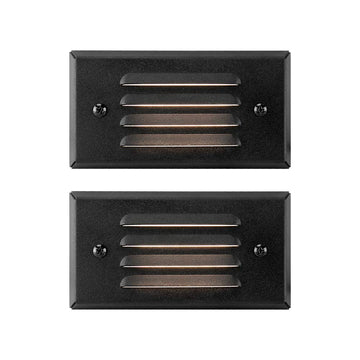 12V 3W Surface Mount Low Voltage LED Step Light with Horizontal Louvered Faceplate for Steps Decks Pathway Yard
