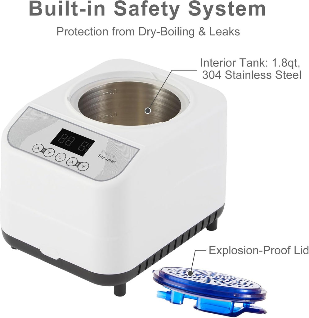 Sauna Steamer Machine for Home, 1300W 1.8qt Steam Generator, Portable Steamer Pot with Remote Control, Oil Diffuser