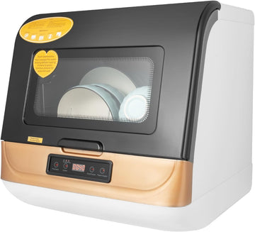 Countertop Dishwasher, 800W 110V Mini Dishwashers with 3 Washing Programs & 360° Spray