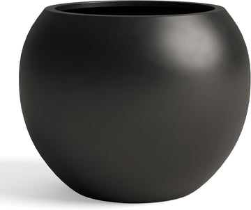 Premium Mt Sherman Fiberstone Sphere Planter for Indoor Outdoor Use, Round Pot for Olive Tree, Lightweight, Smooth