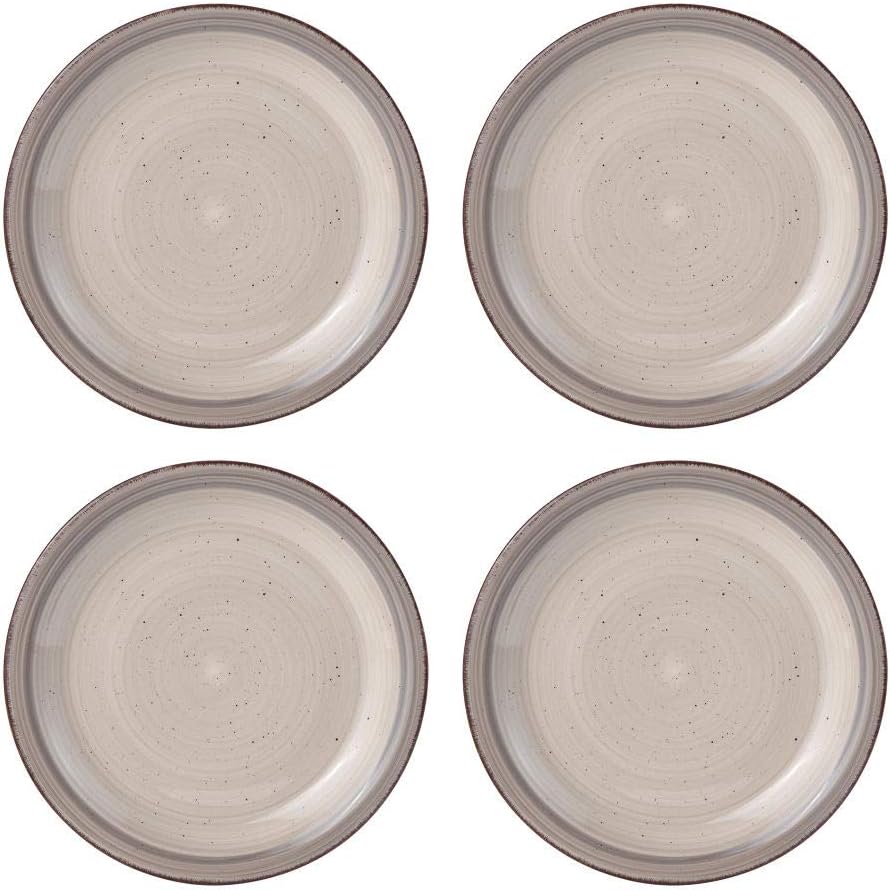Sadie 16-Piece Cream Dinnerware Set, Service for 4, Durable Stoneware Plates and Bowls with Classic Design