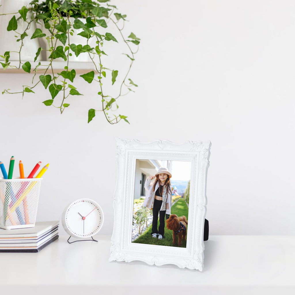 5x7 White Vintage Picture Frame