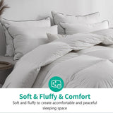 Lightweight Feather Down Comforter Twin - Ultra Soft 100% Organic Cotton Quilted Duvet Insert