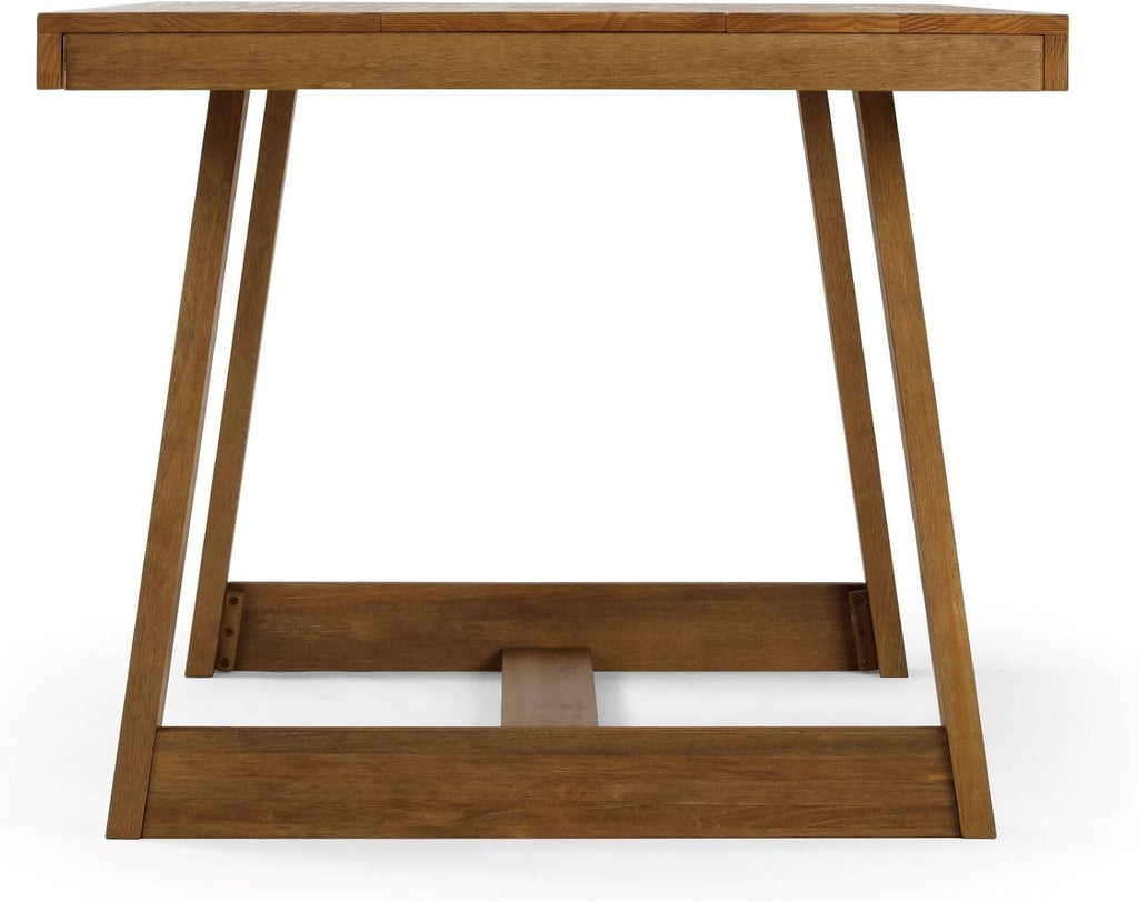 72 Inch Farmhouse Dining Table, Solid Wood Rustic Kitchen Table, Large Wooden Rectangular Dinner Table for Dining