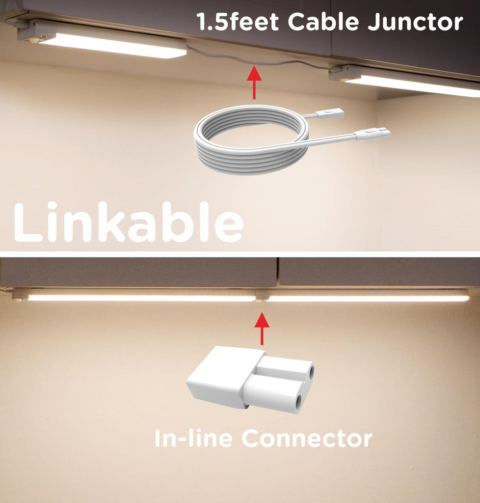 Under Cabinet Lighting Plug in, AC120V LED Motion Sensor Light Indoor 3000K/4000K/5000K, Super Bright, Linkable Under