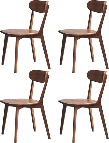 100% Solid Wood Dining Chairs,Mid Century Modern Dining Chairs with Rounded Backrest,Kitchen,Dining Room Chairs Set