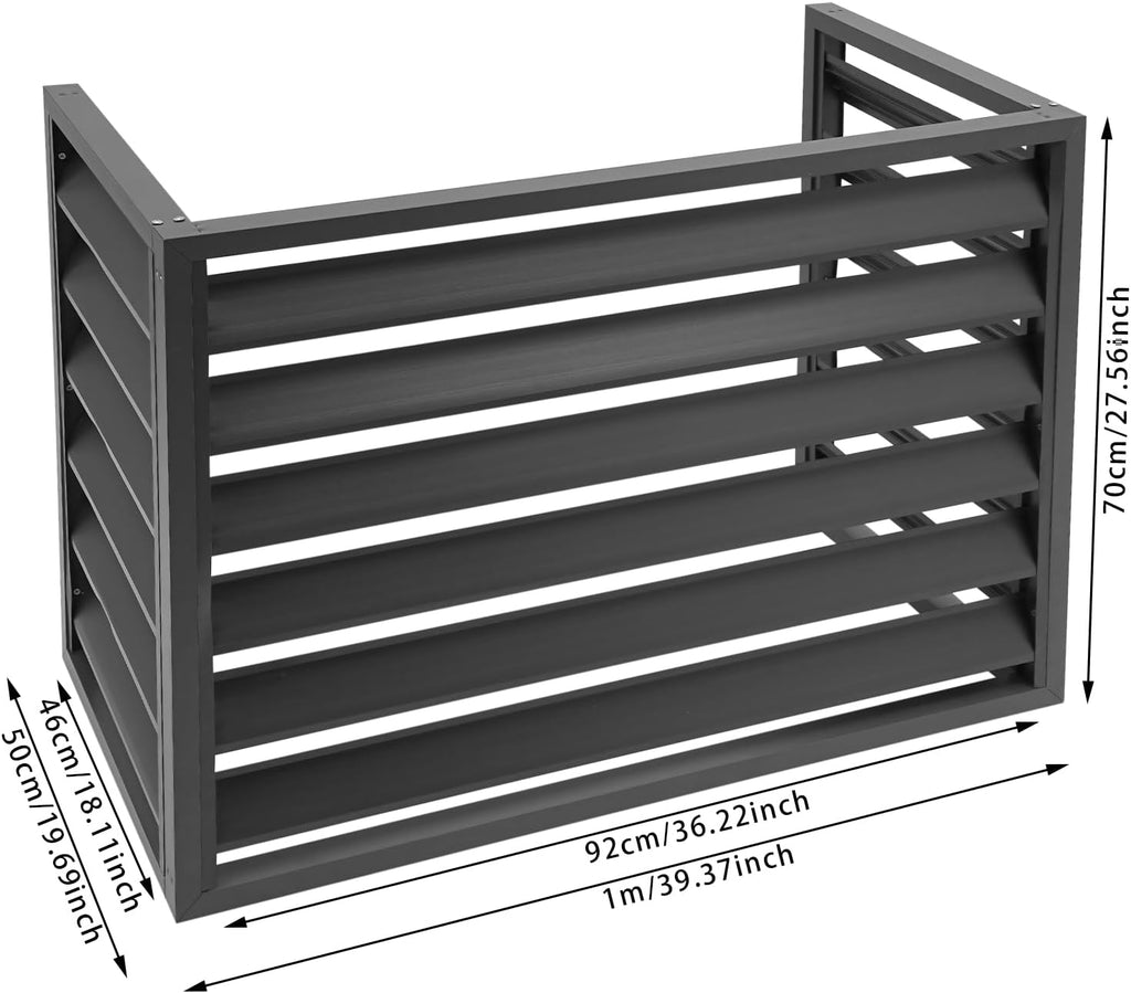 Air Conditioner Fence Screen, Aluminum Outdoor AC Cover Privacy Panel, 39.4 x 19.7 x 27.6 in Air Conditioner