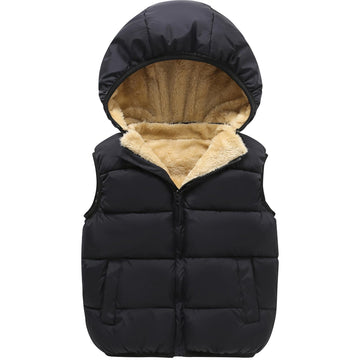 Toddler Winter Snow Puffer Down Vest Softshell Quilted Padded Sleeveless Jacket Black 120