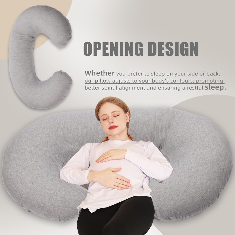 Pregnancy Pillow, C Shaped Full Body Pillow Maternity Pillow for Women 55 inch, Pregnancy Pillows for Sleeping