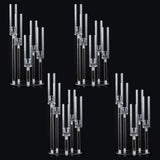 4PCS 5 Arm Acrylic Candelabra for Table Wedding Centerpiece,Crystal Clear Candle Stick Holders Candelabra Centerpiece