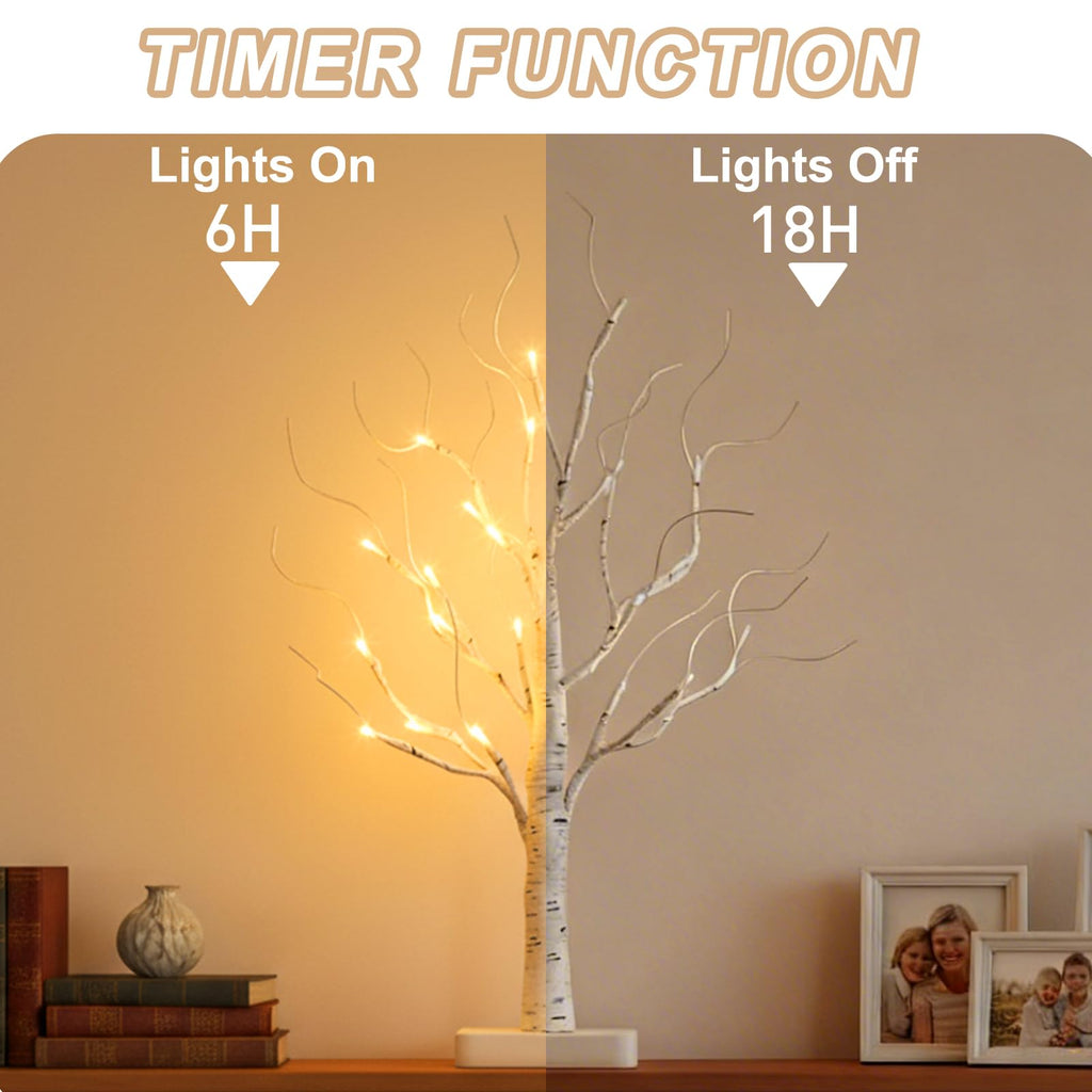 Lighted Birch Tree with LED Lights Christmas Decorations Indoor