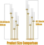 35in 4 Set Gold Candelabra Candle Centerpieces for Tables Candlesticks Holder Wedding Centerpieces Table Decorations