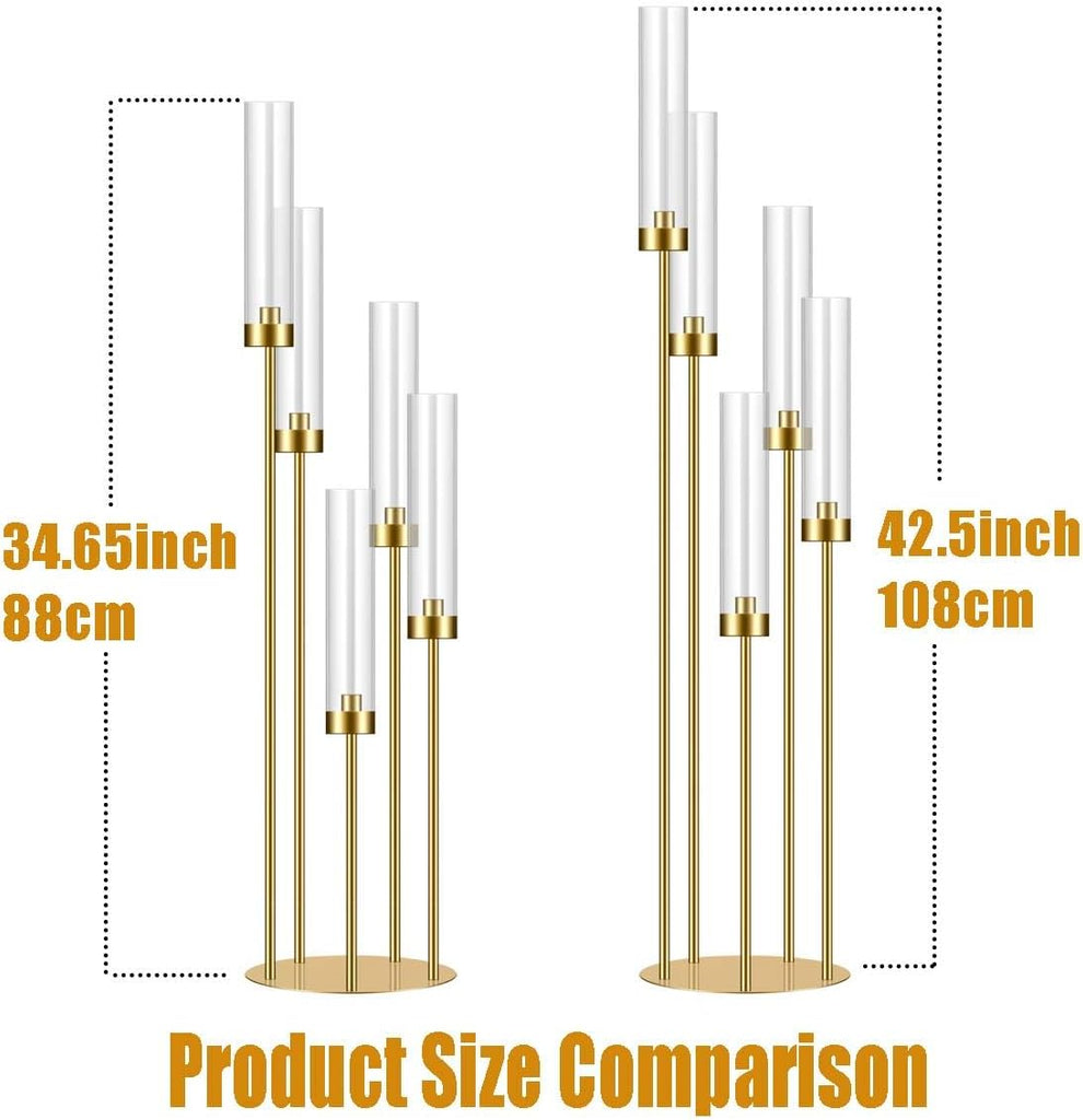 42.5in Gold Candle Holders for Table Centerpiece Candelabra Candlestick Holders Decor Wedding Centerpiece Table