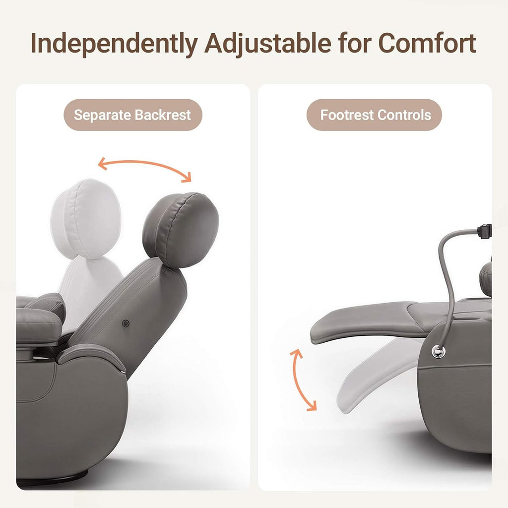 Lullapod Max Power Nursery Rocking Chair with Electric Armrests | Independent Electric Recline & Footrest, Swivel