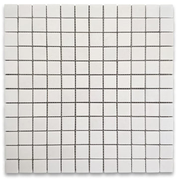 Thassos White Marble 1x1 Square Mosaic Tile Honed Kitchen Bath Wall Floor Backsplash Shower (1 Sheet)